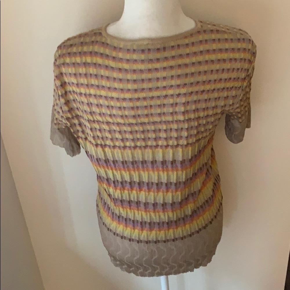 Missoni tan knit short sleeved striped top - Picture 12 of 16